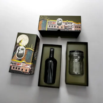 Zeytinyağı şişesi için karton kutu ambalajı